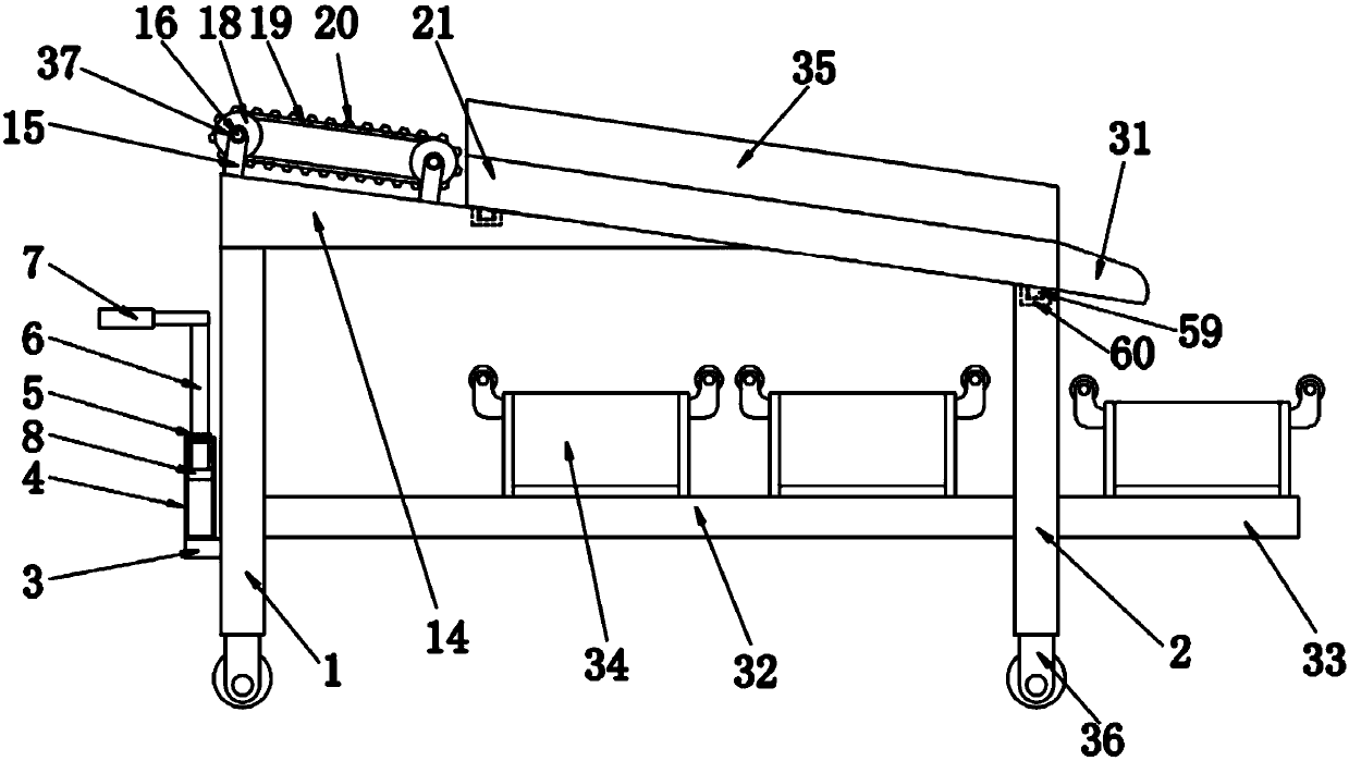 Pipe sorting and receiving device for construction engineering