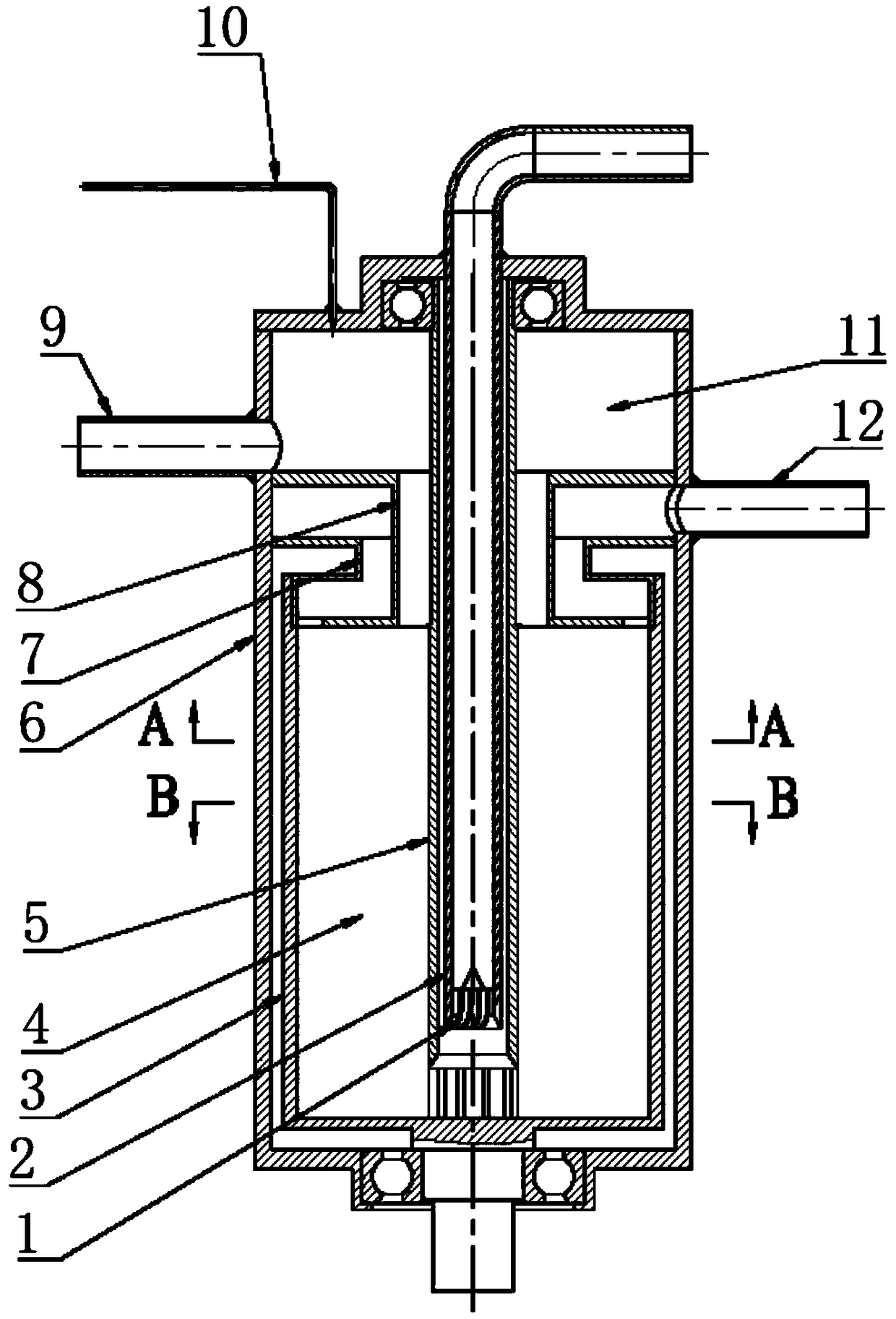 A kind of solid vortex centrifugal separation equipment and method for separating oil spill skim