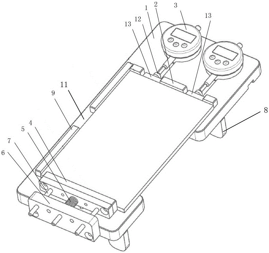 Lithium battery tab length verifying device