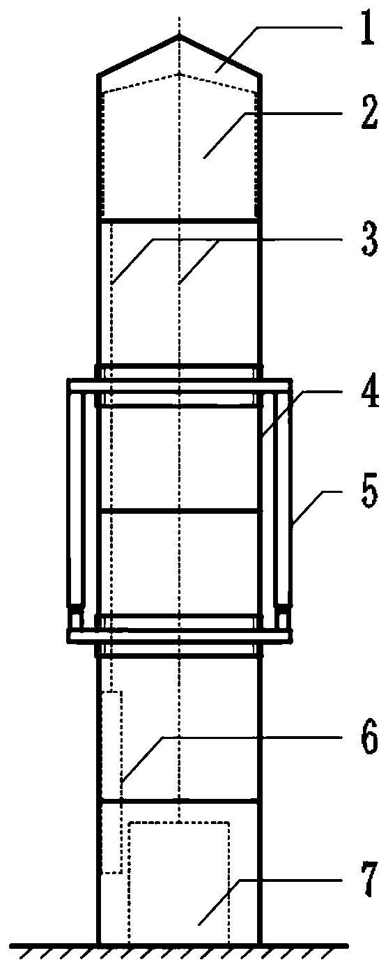 Vertical transportation device in whole construction and operation process of high-rise building and method thereof