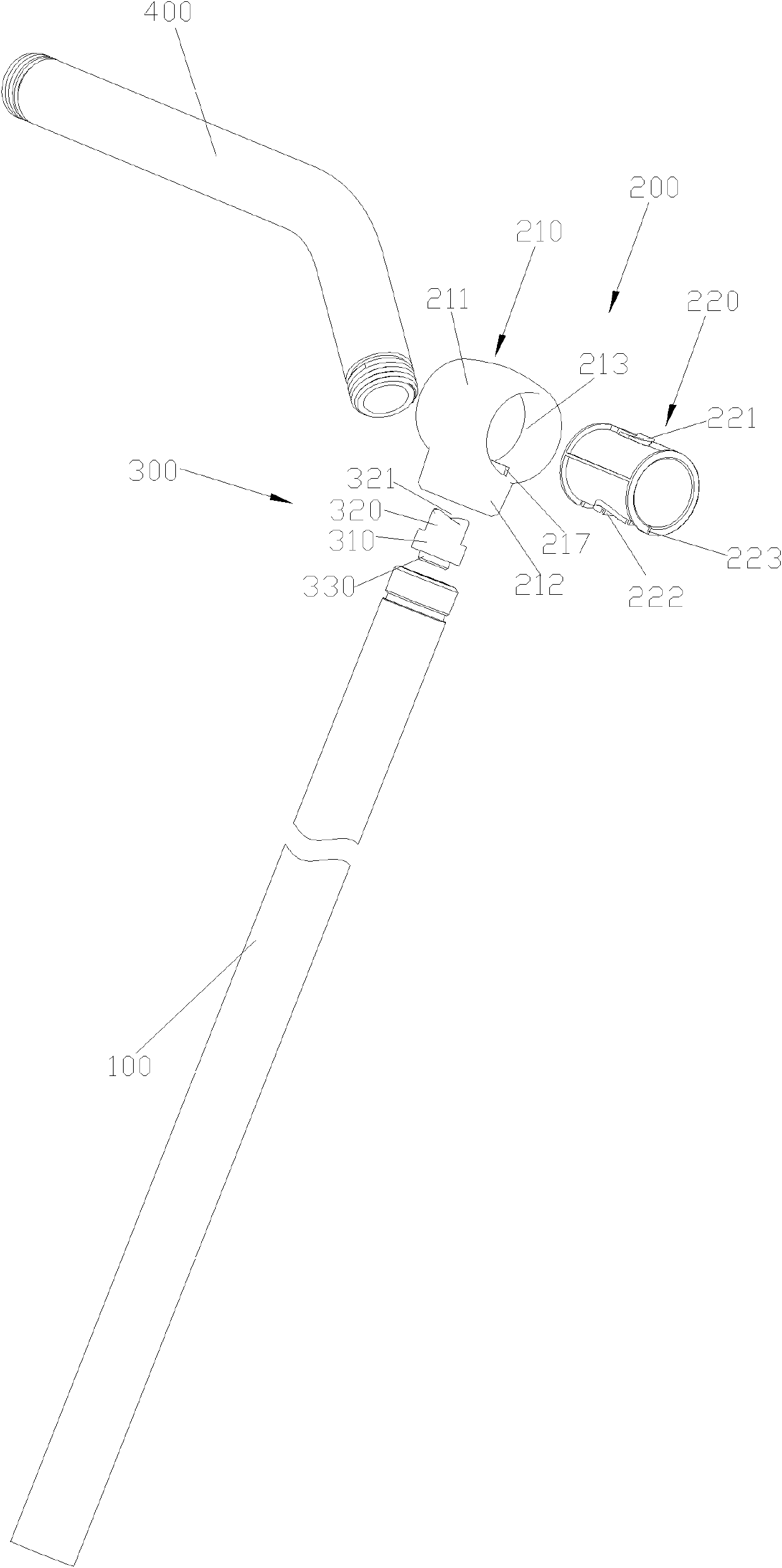 Lifting rod component