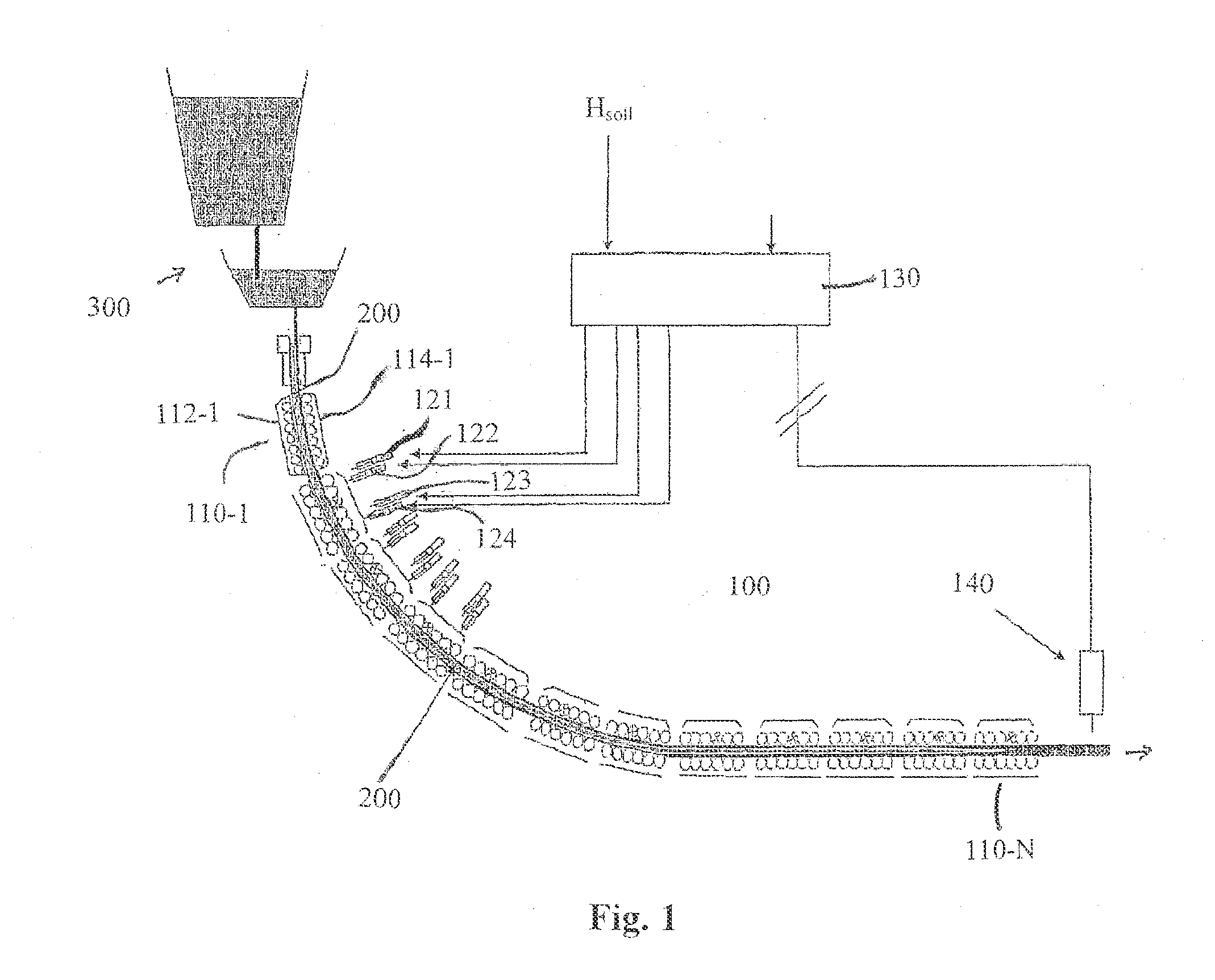 Method and device for positioning at least one roll segment of a strand guiding unit against a strand