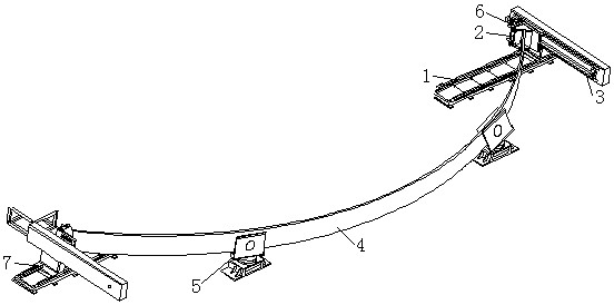 Automatic assembling and welding device and method for bent ribs