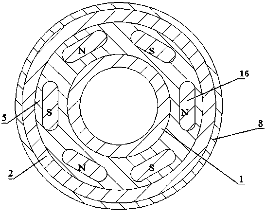 Downhole rotary impact tool based on magnetic force and method