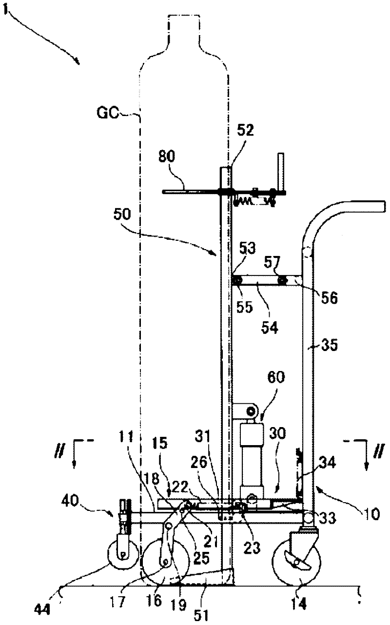 Manual carriage trolley capable of crossing obstacles