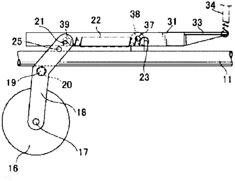 Manual carriage trolley capable of crossing obstacles