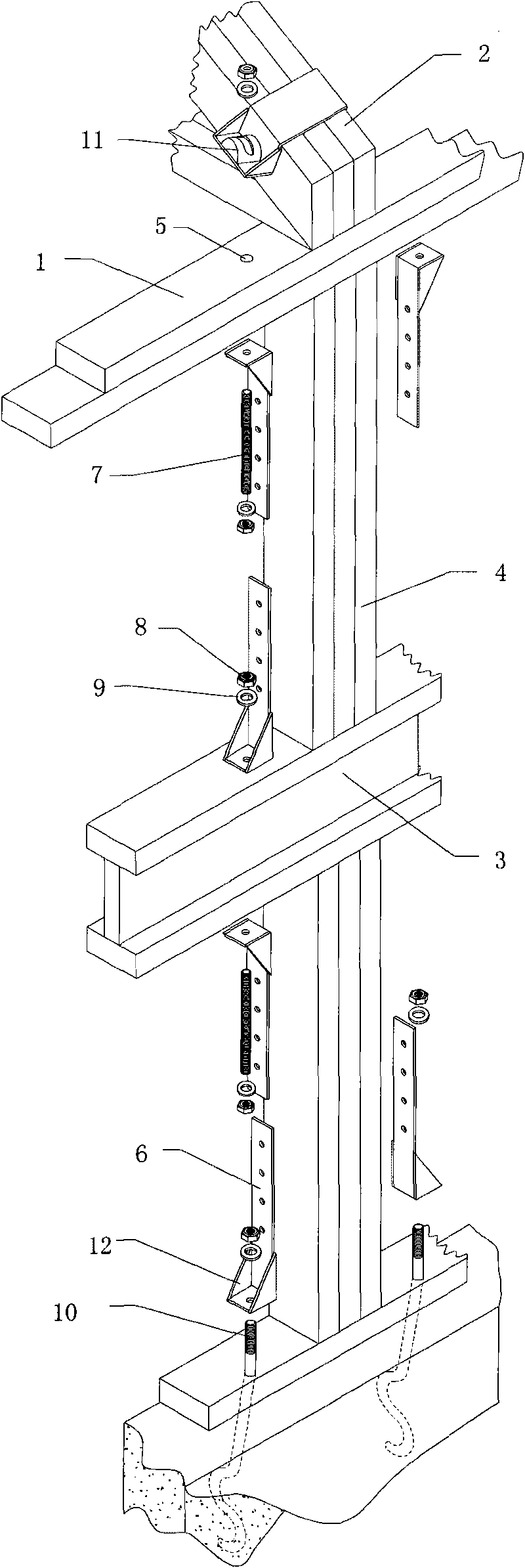 Wall body strengthening device for resisting earthquake and typhoon