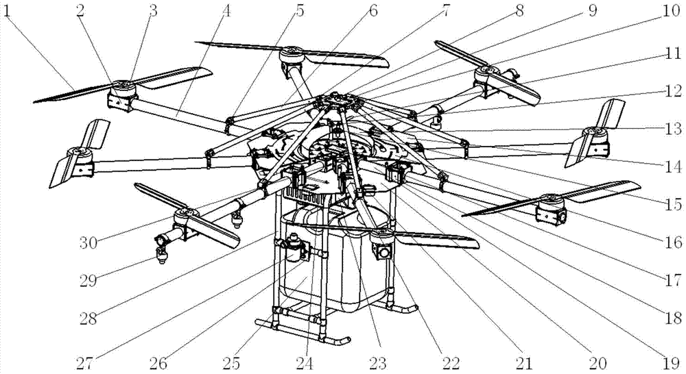 Foldable multi-rotor plant protection machine