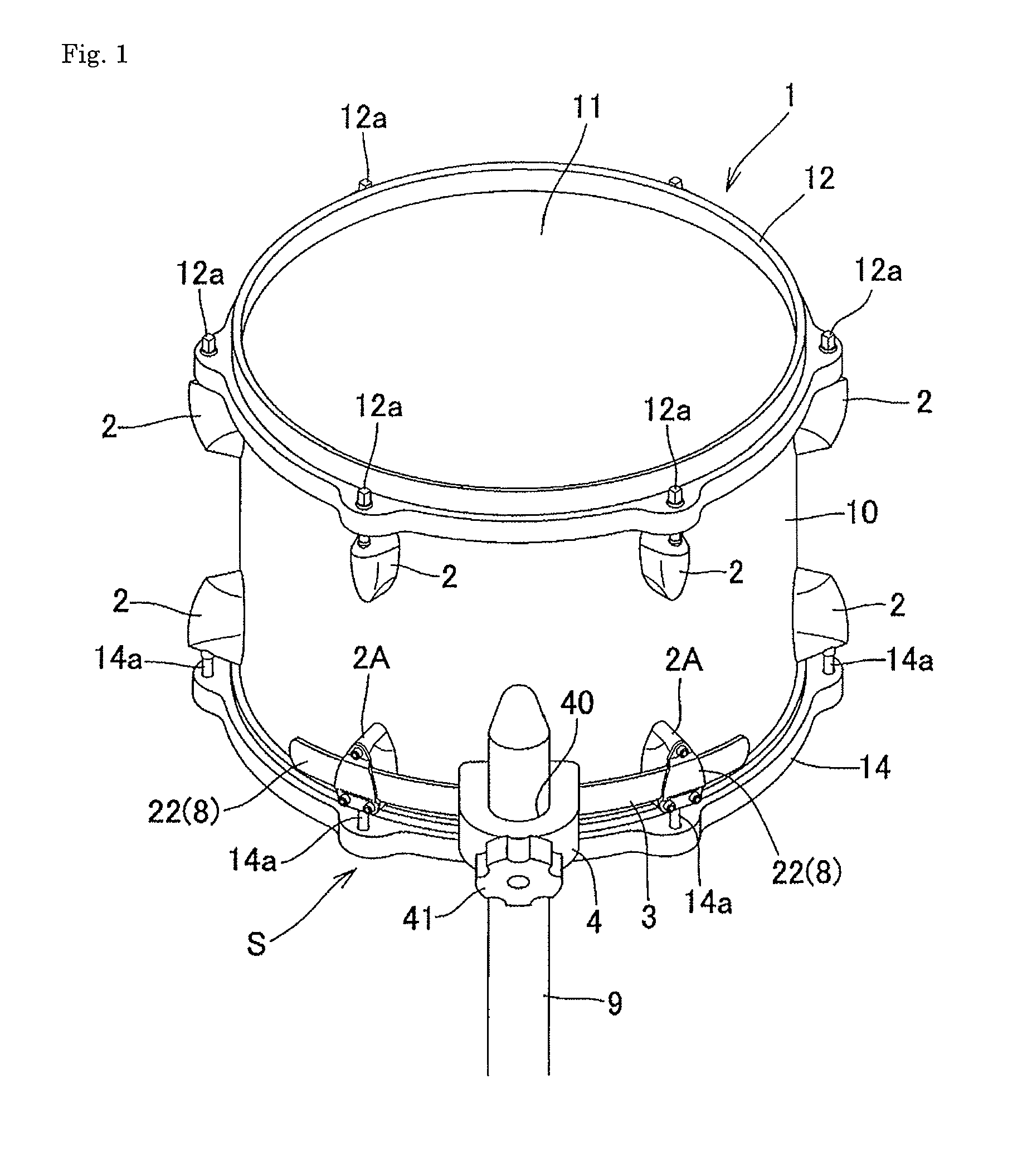 Drum holding structure and drum held by the holding structure