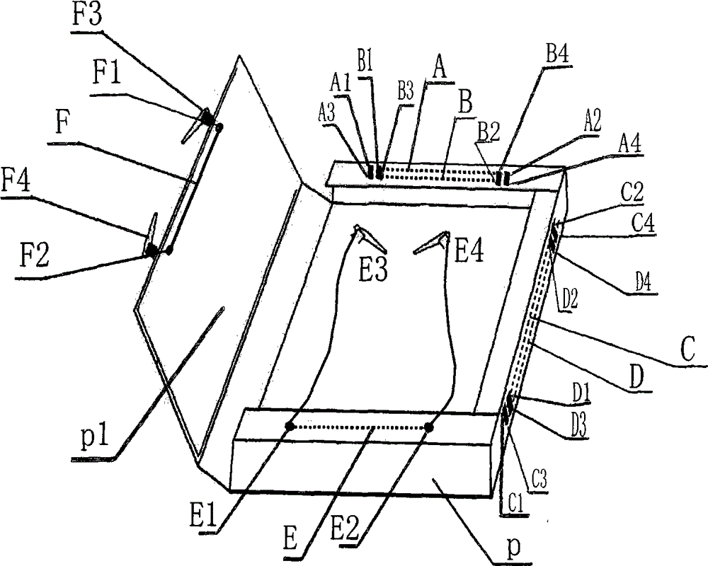 File box with buckles with six bands