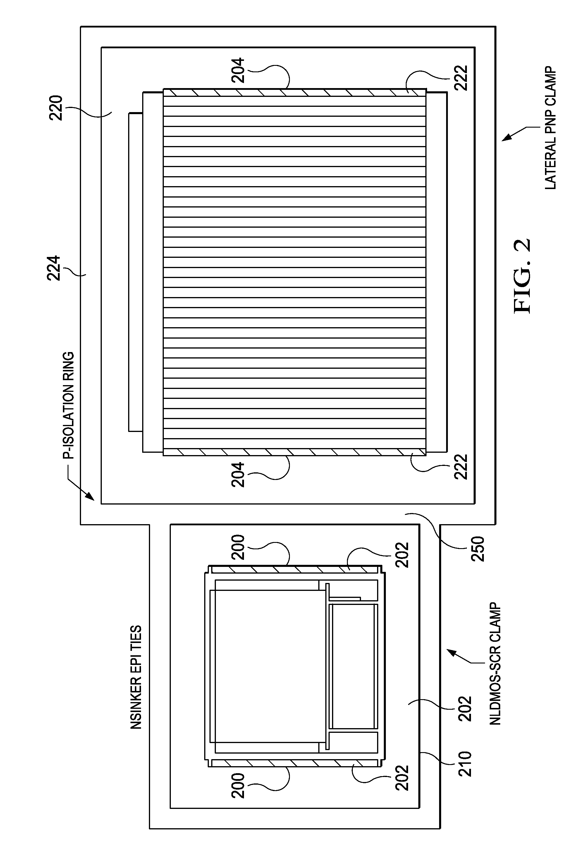 High holding voltage BJT clamp with embedded reverse path protection in BCD process