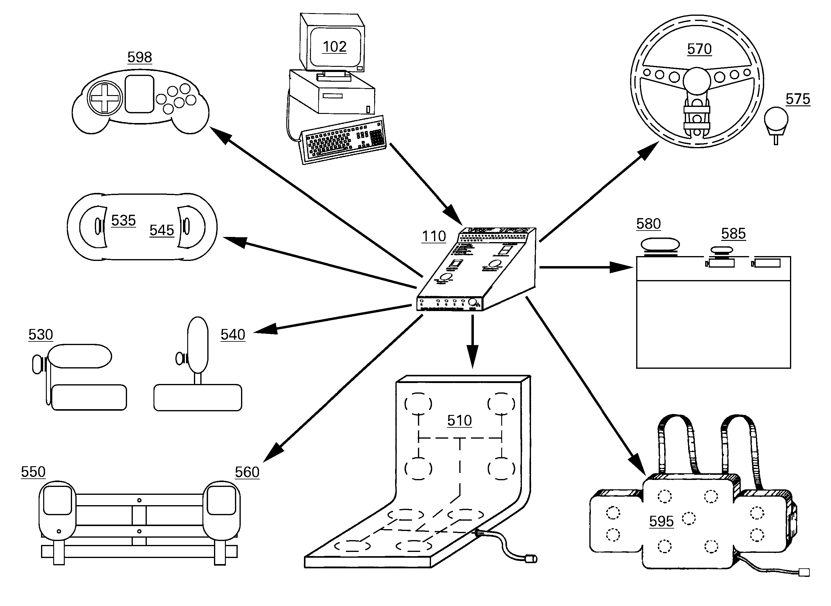 Universal Tactile Feedback System for Computer Video Games and Simulations