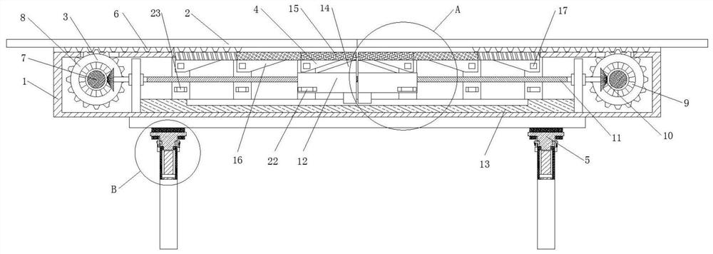 Conference table with adjustable tabletop area and tabletop inclination angle