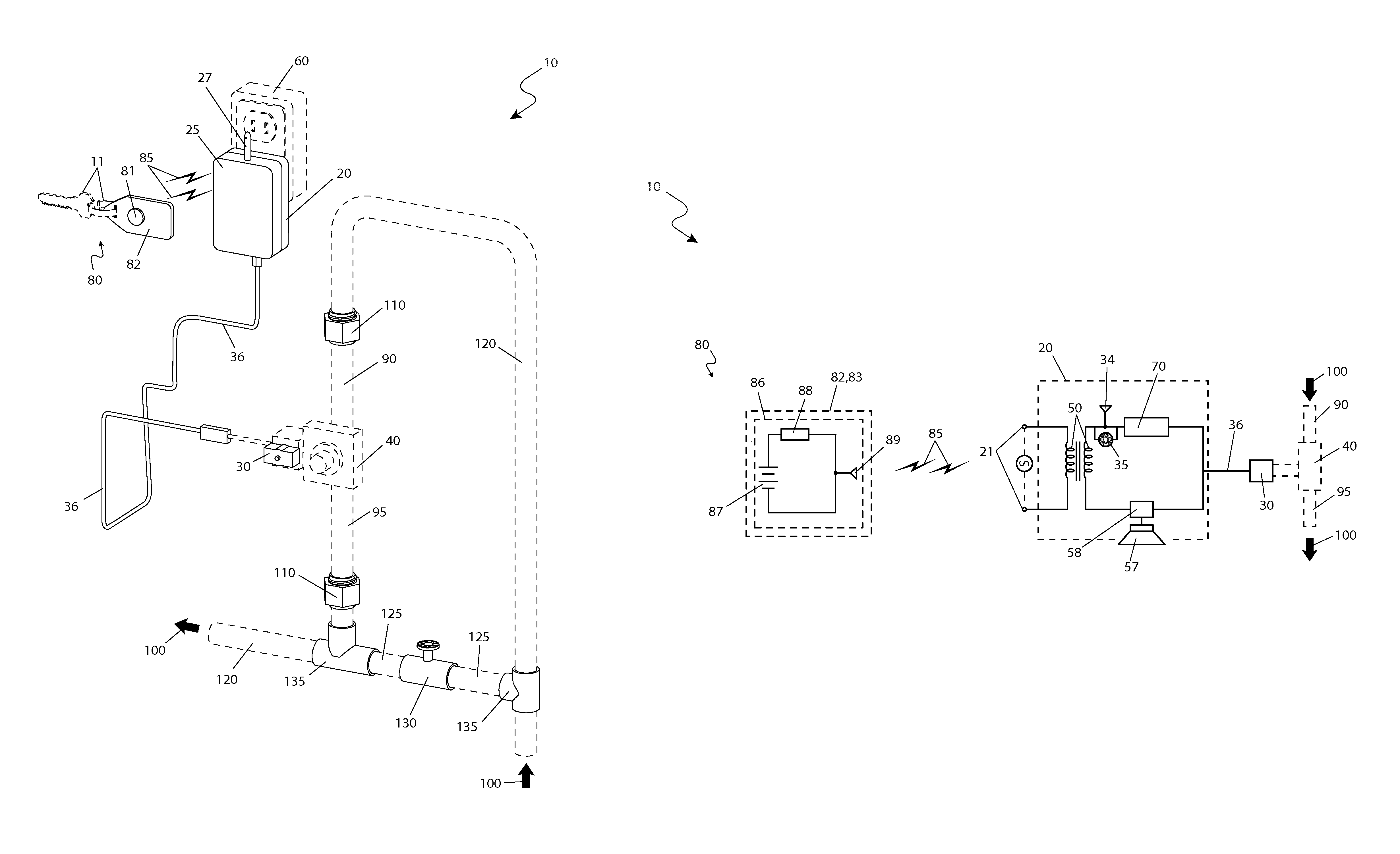 In-line utility shut-off system and method of use thereof