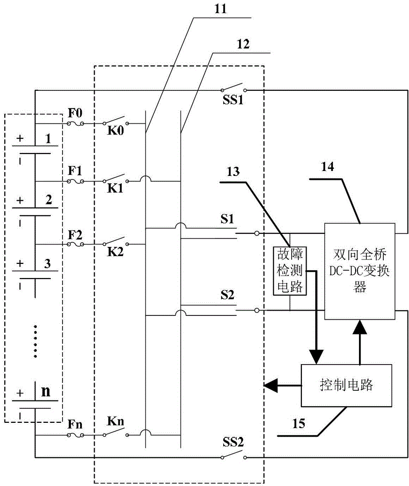 Circuit and method for balancing electric quantity of storage battery pack