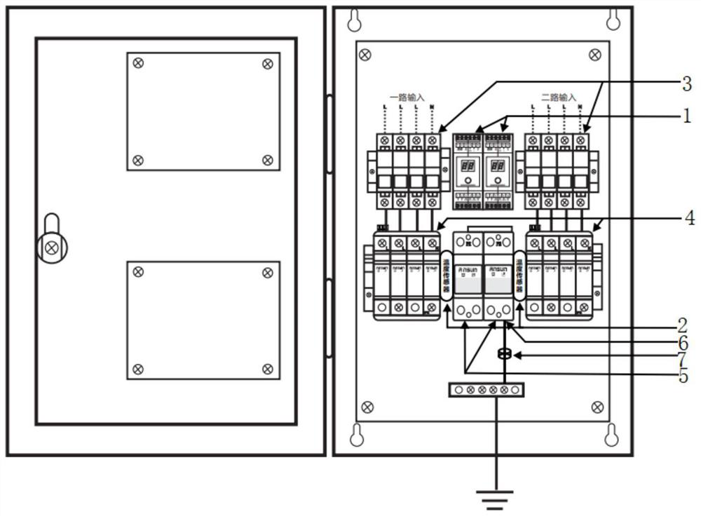 Two-way lightning protection box with RS485 monitoring data output