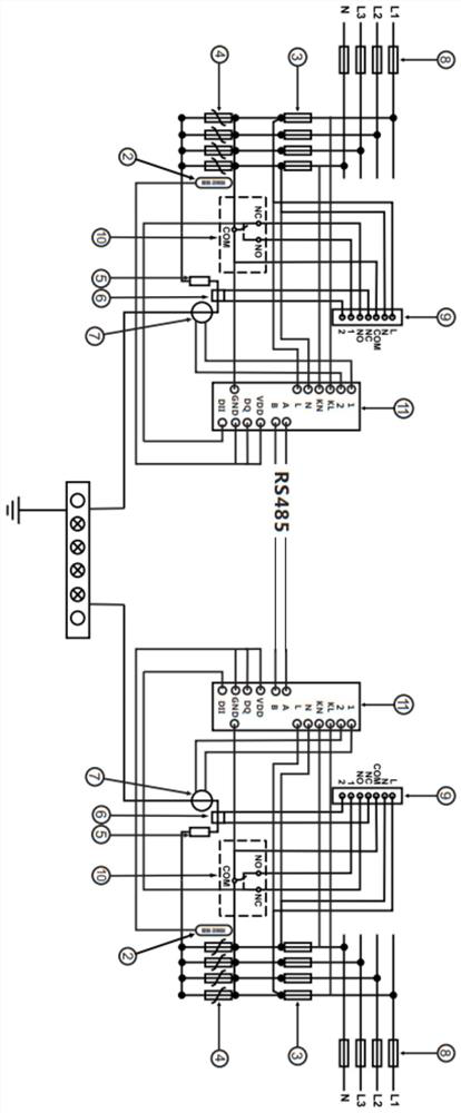 Two-way lightning protection box with RS485 monitoring data output