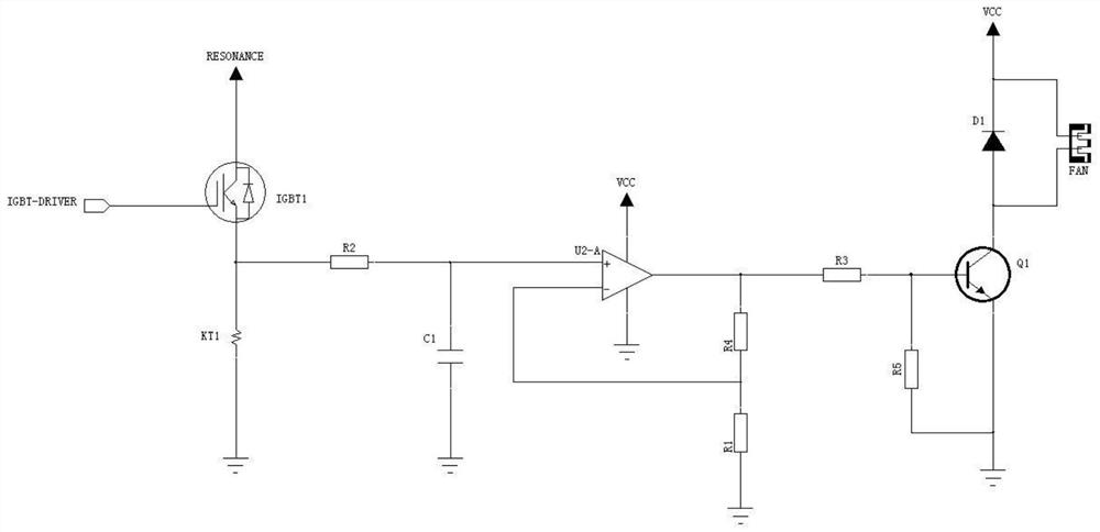 Cooling fan drive circuit and cooking utensils