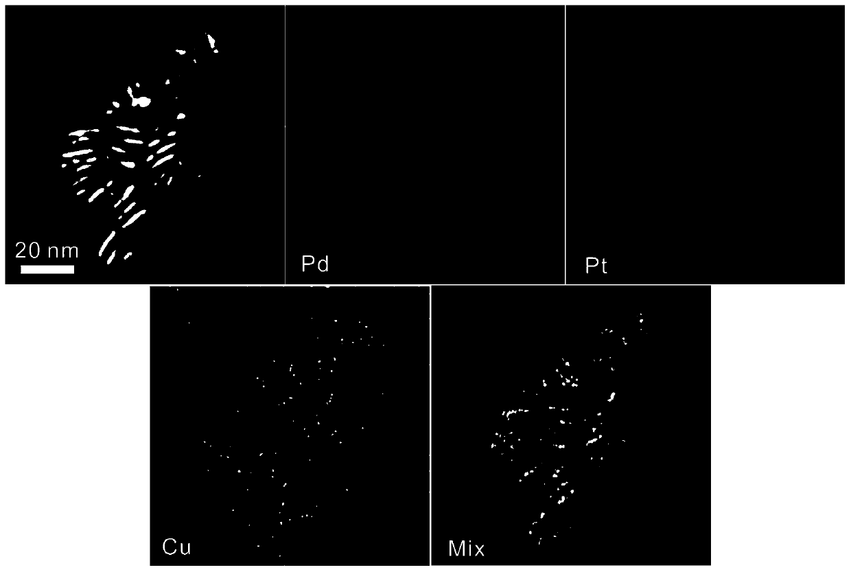 Preparation method and application of two-dimensional multi-element metallic nano material