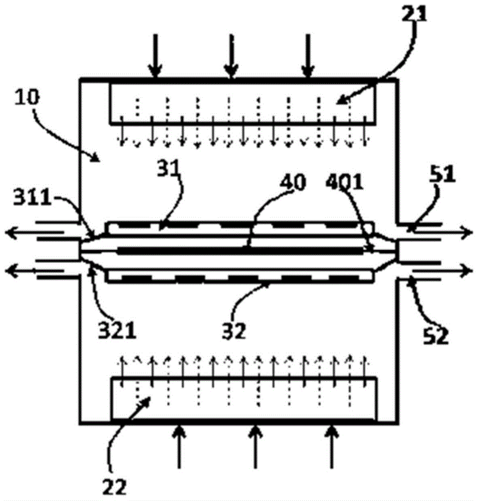 Double-spray-head MOCVD reaction chamber