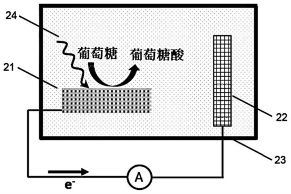 Unbiased enzymatic glucose photoelectrochemical sensing electrode and preparation method thereof