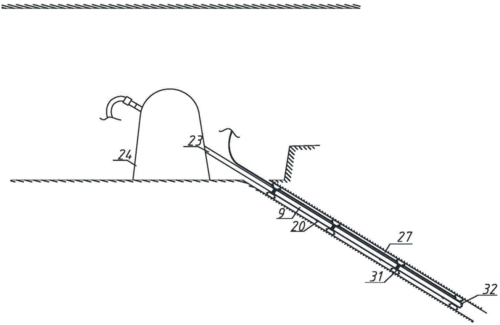 Sectionalized test system for floor mining-induced damage range