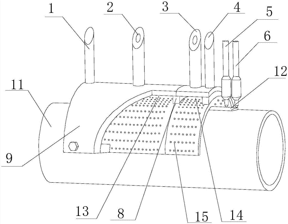 Device and process for removing local overheating effect in pipeline welding process