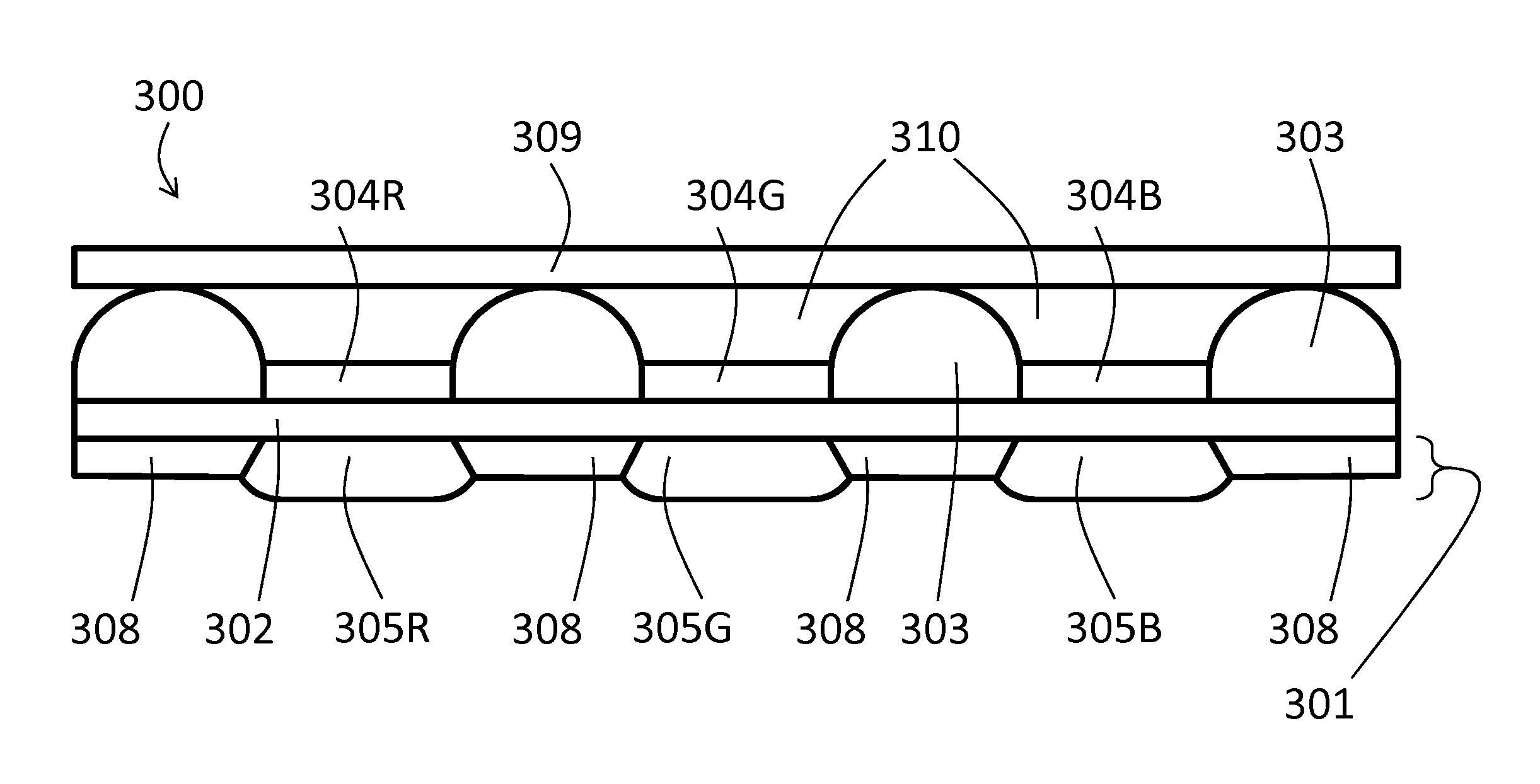 Local seals for encapsulation above and below electro-optical element on a substrate