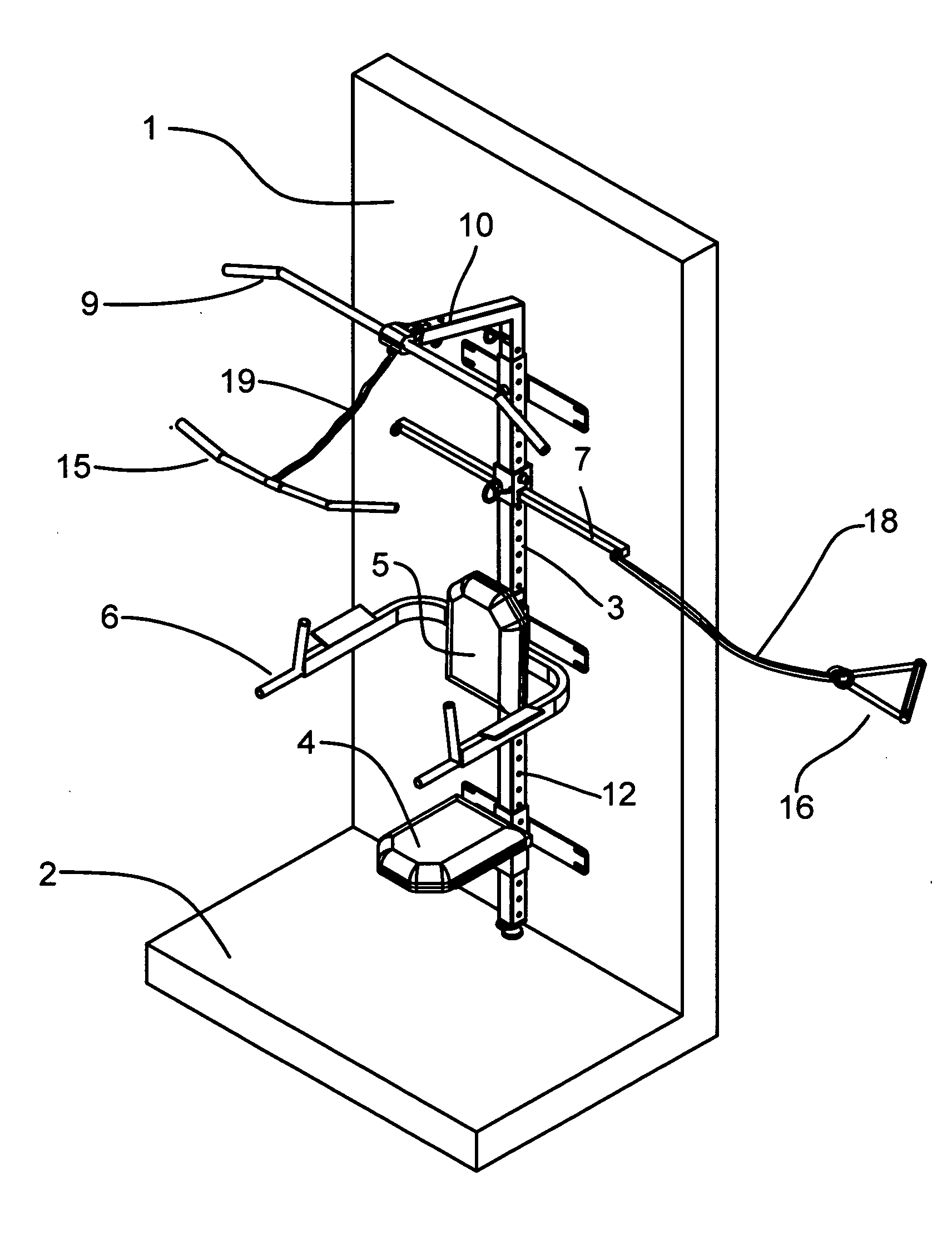 Wall-mounted home fitness training equipment