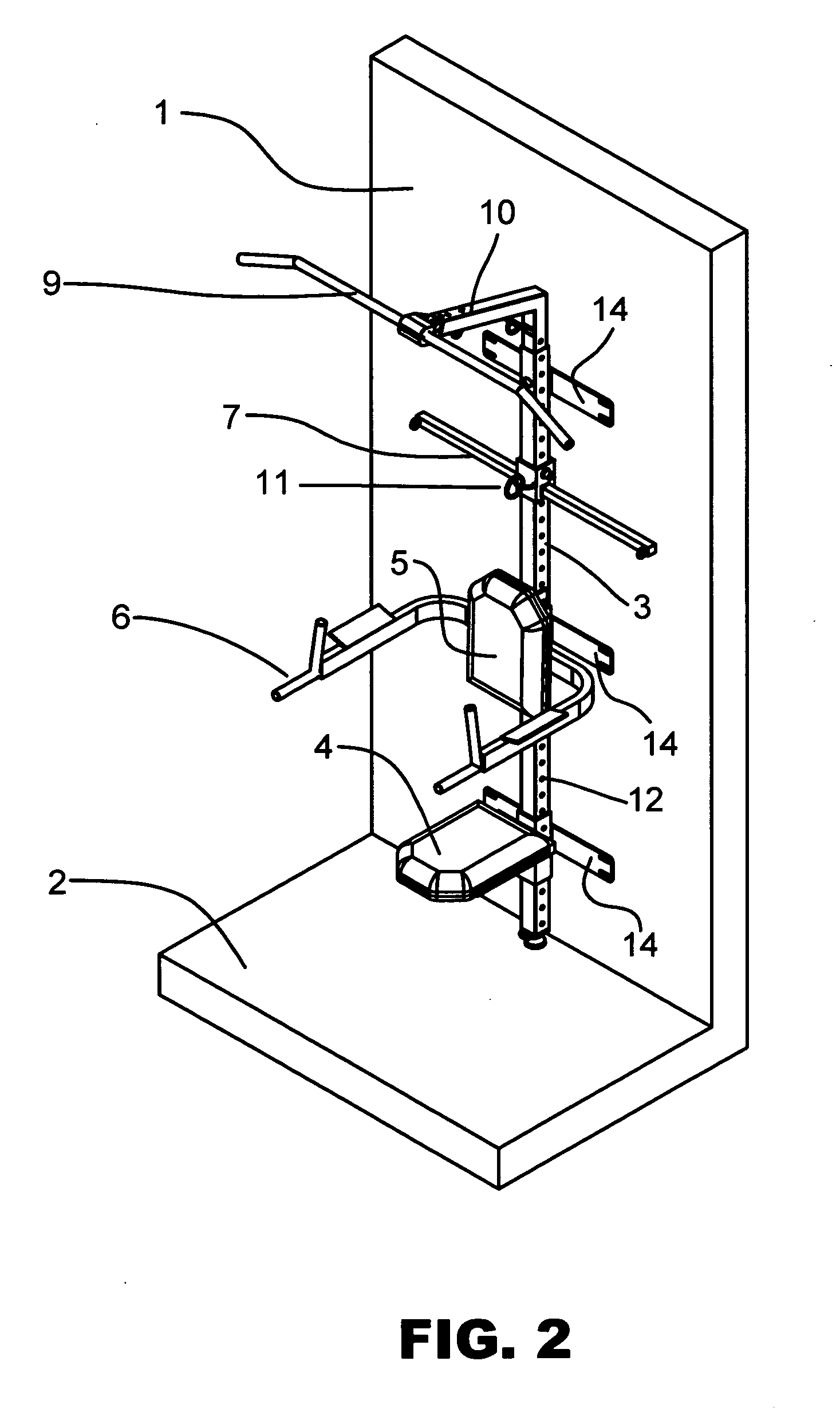 Wall-mounted home fitness training equipment