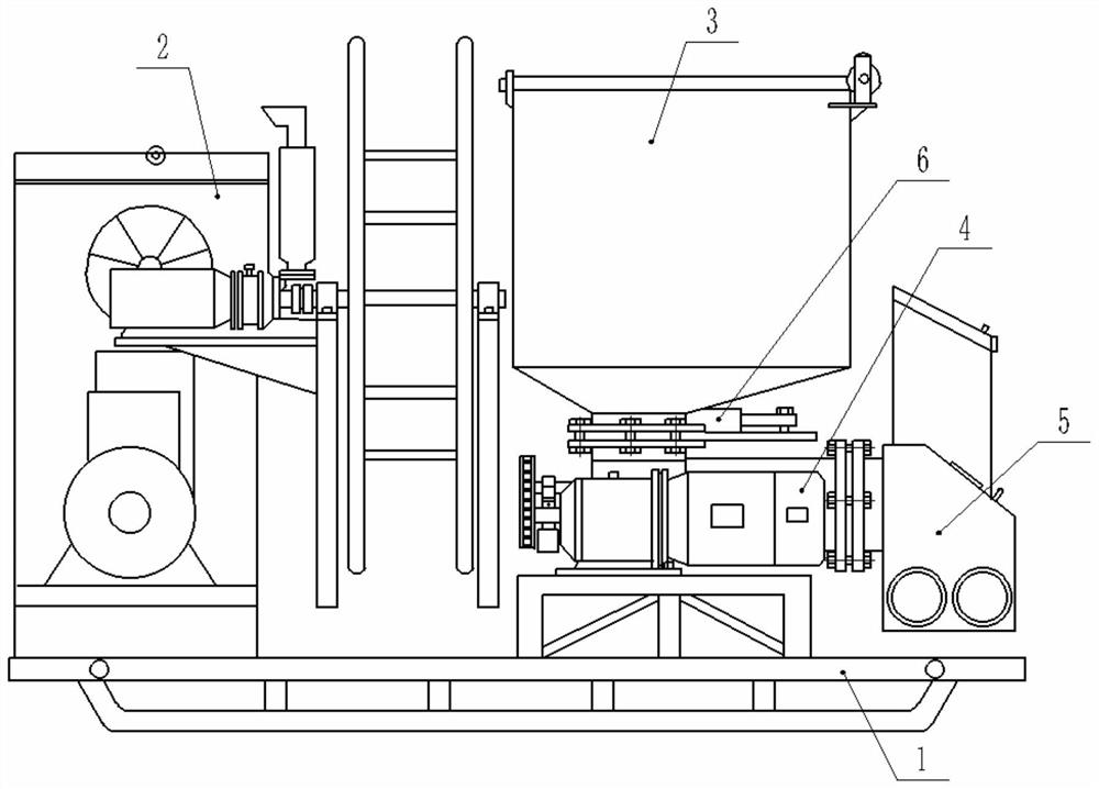 An oil field downhole fracturing material feeder