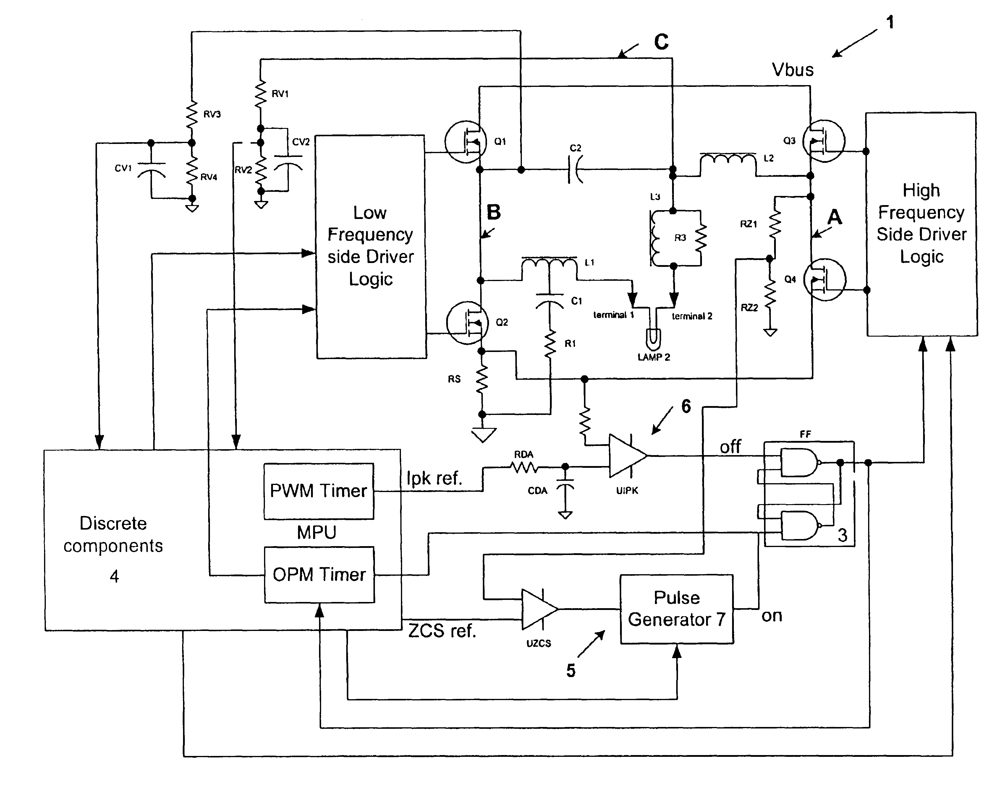 Method and circuit for driving a gas discharge lamp