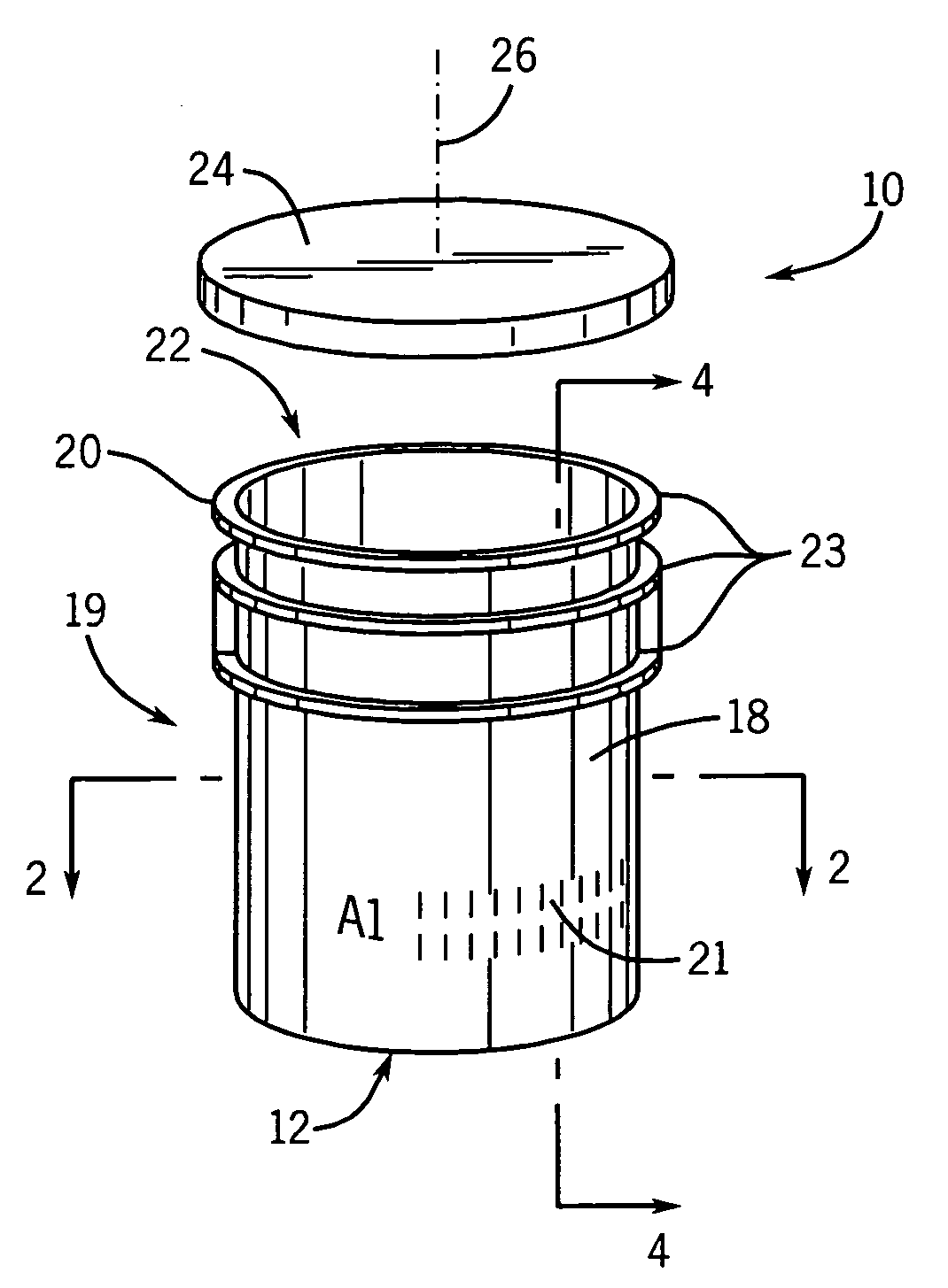 Injection-molded plastic container with improved stacking strength