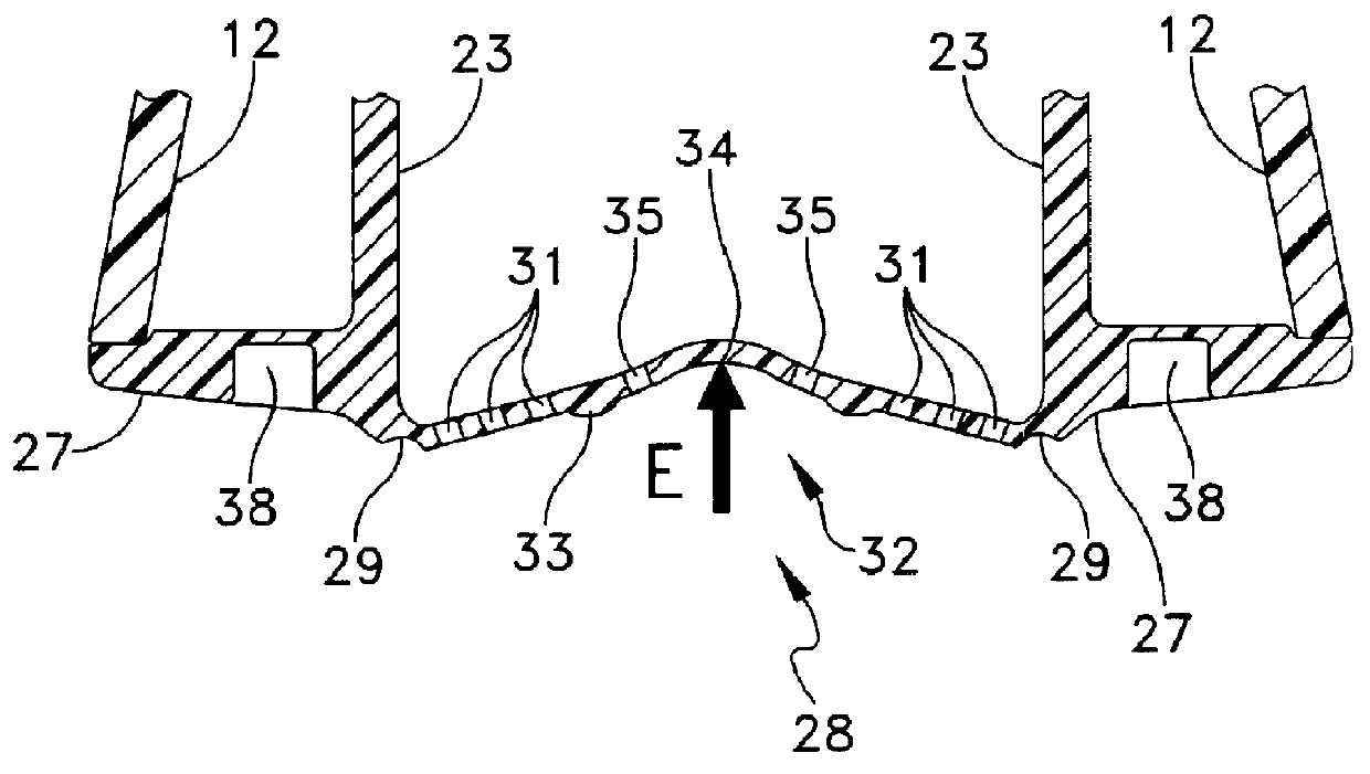 Shower device having a resiliently depressible jet disk for removing mineral deposits