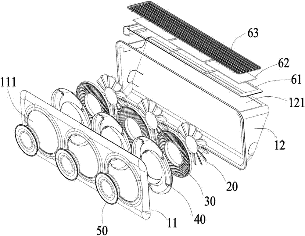 Air conditioner indoor unit with multiple air outlets