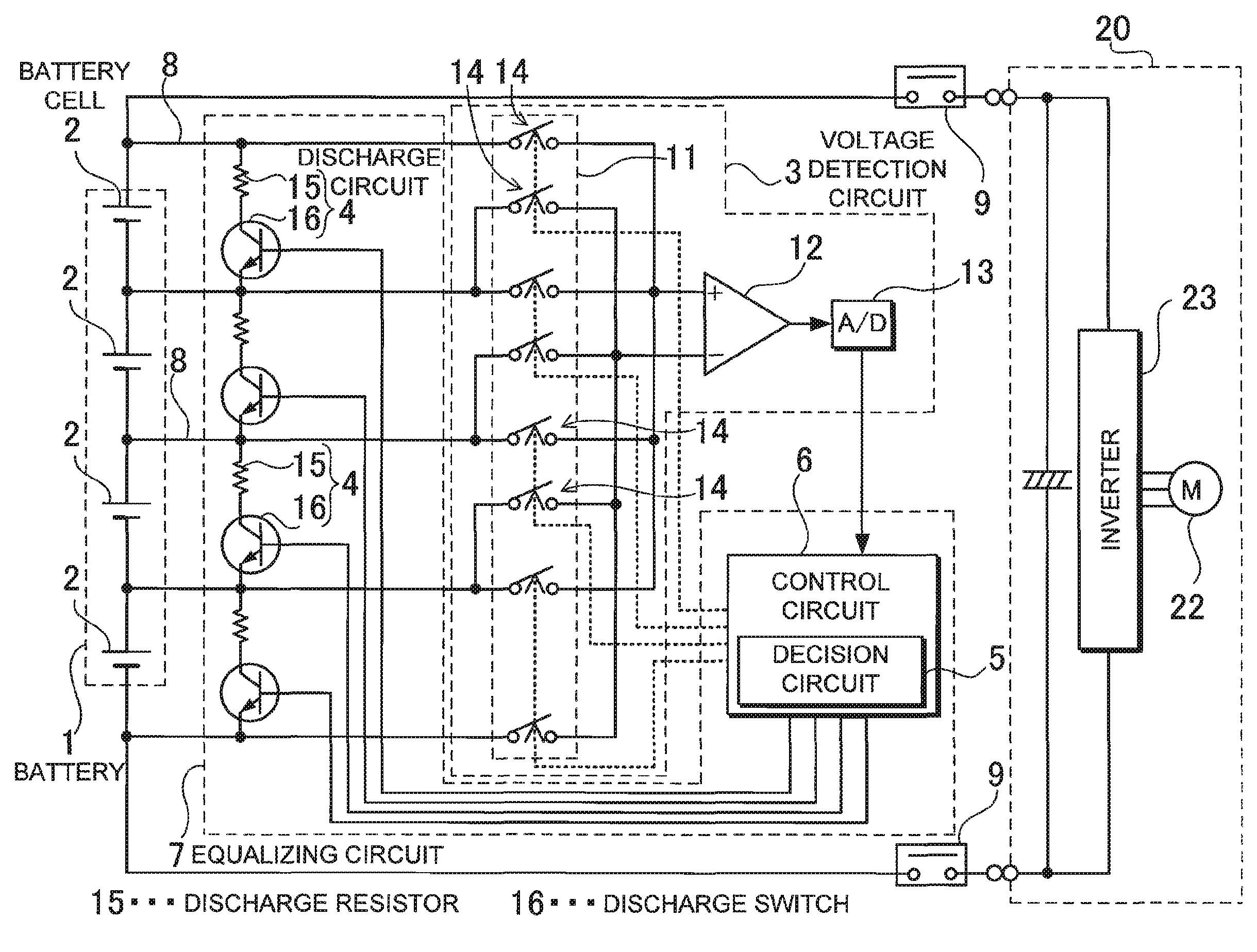 Battery system with practical voltage detection