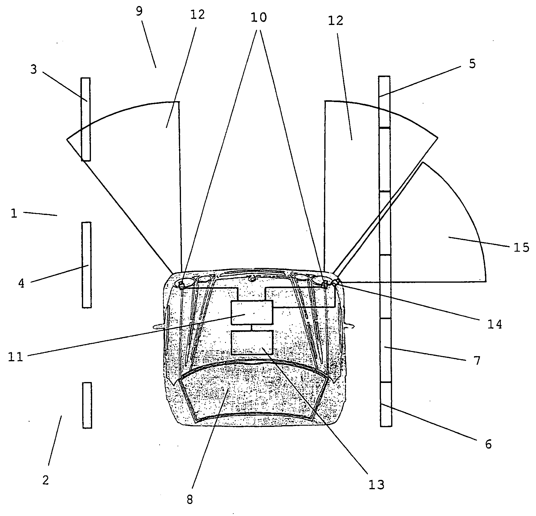 Lane-departure warning system with differentiation between an edge-of-lane marking and a structural boundary of the edge of the lane