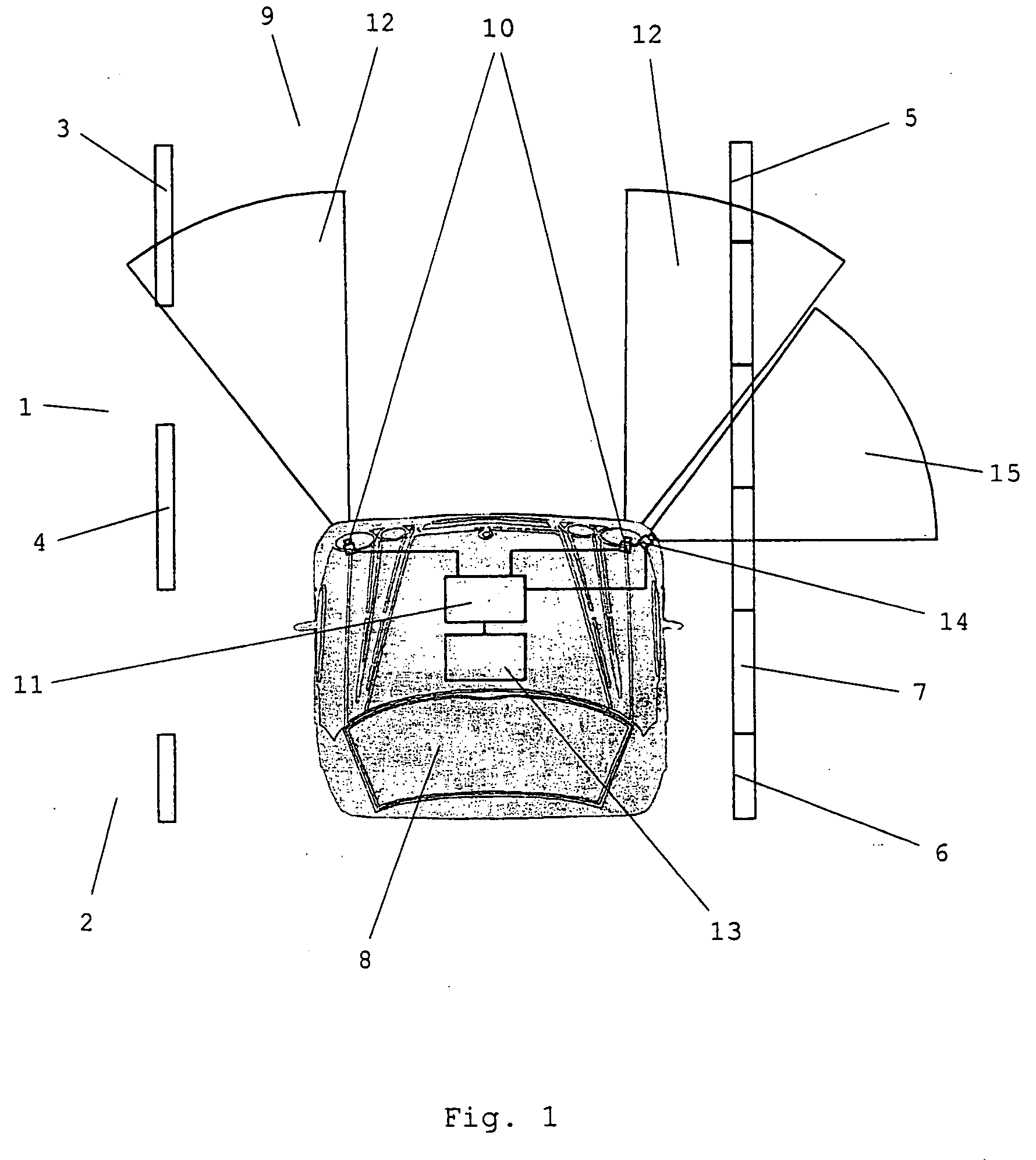 Lane-departure warning system with differentiation between an edge-of-lane marking and a structural boundary of the edge of the lane