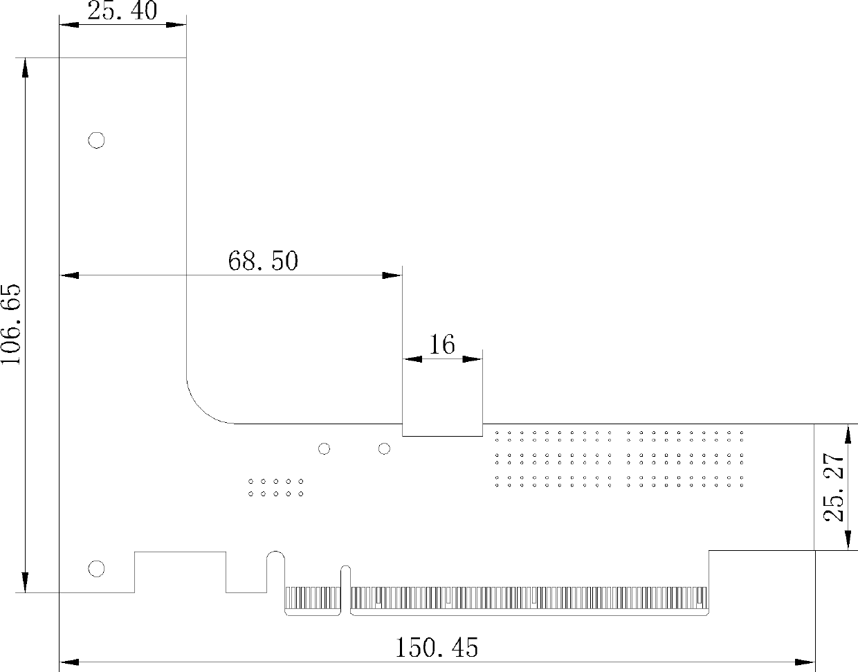 Adapting card for peripheral component interface (PCI) Express X16 to compact peripheral component interconnect (CPCI) Express X16