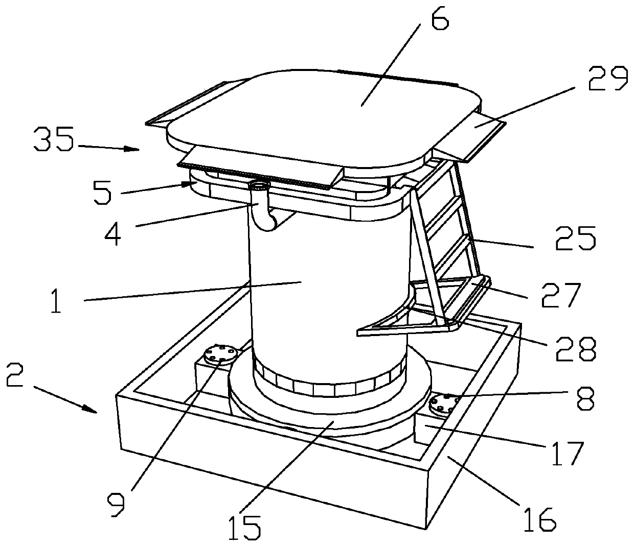 Outdoor anti-corrosion water tank for rural drinking water and mounting method of outdoor anti-corrosion water tank