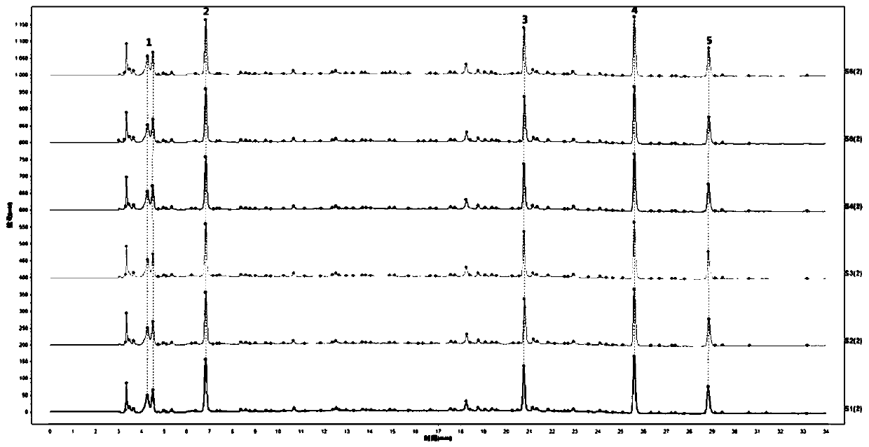 Comprehensive quality evaluation method based on multi-active-component detection of radix scrophulariae