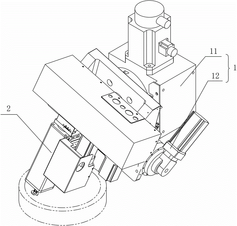 Polishing device with two swing shafts for high-gradient aspheric optical parts