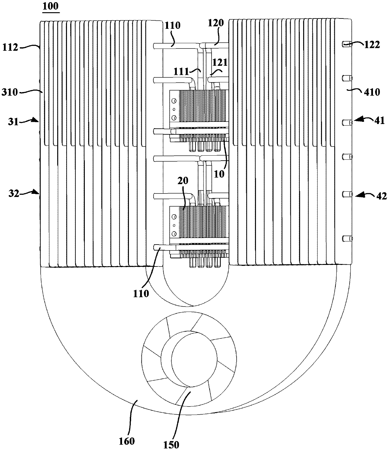 Heat exchange device and semiconductor refrigeration equipment with same