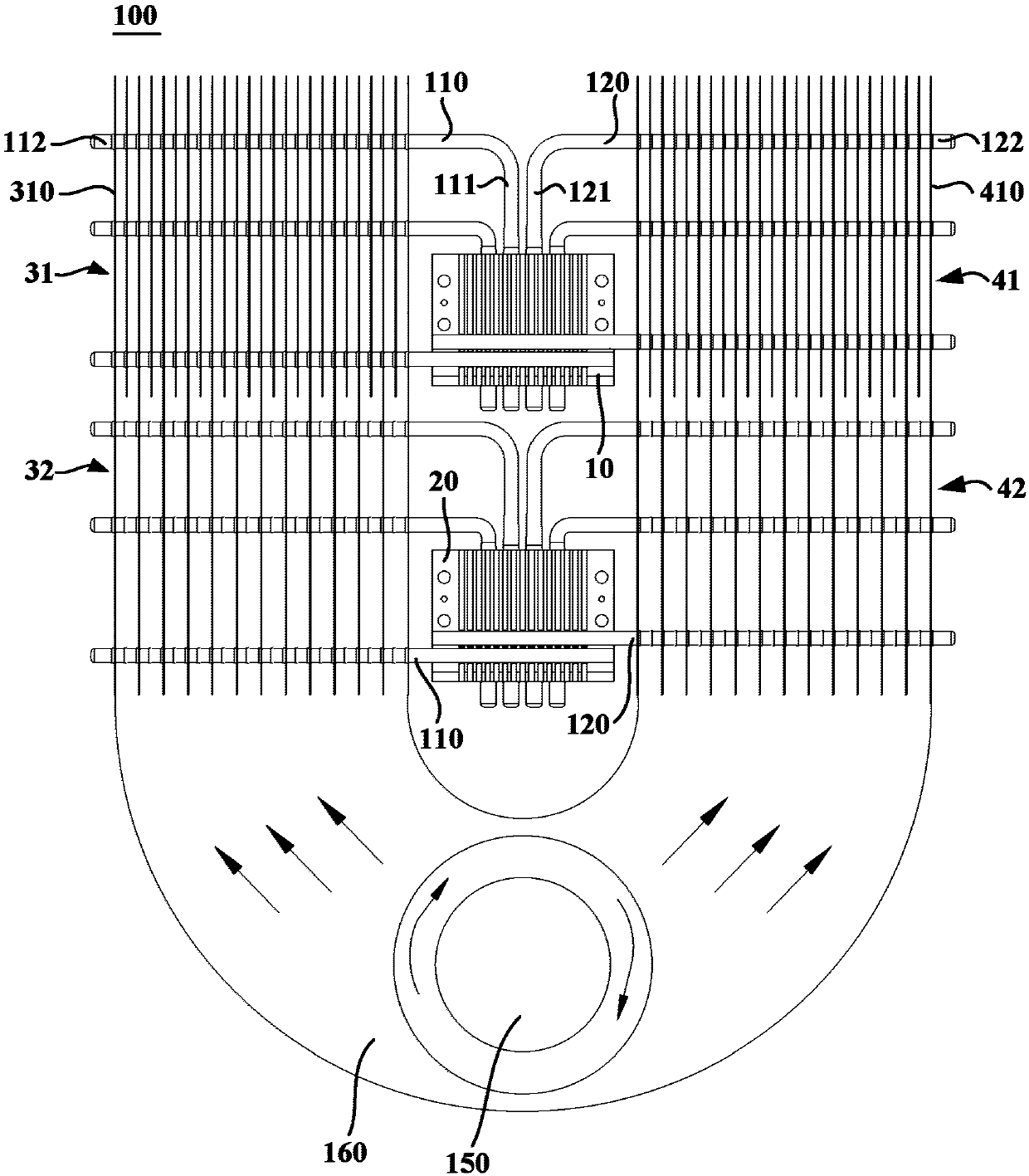 Heat exchange device and semiconductor refrigeration equipment with same