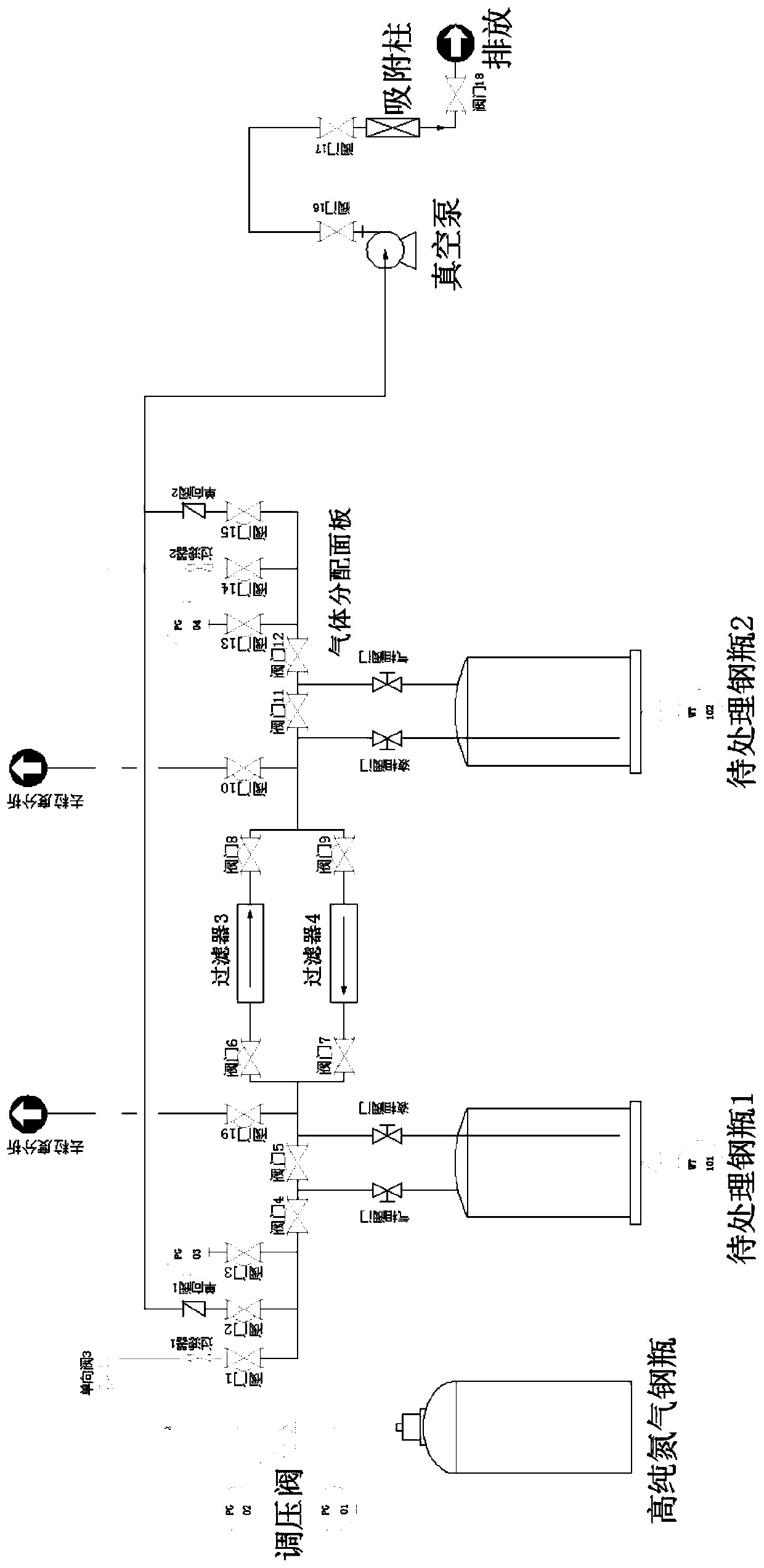 Device and method for removing solid particles in ultrahigh pure ethyl silicate steel cylinders