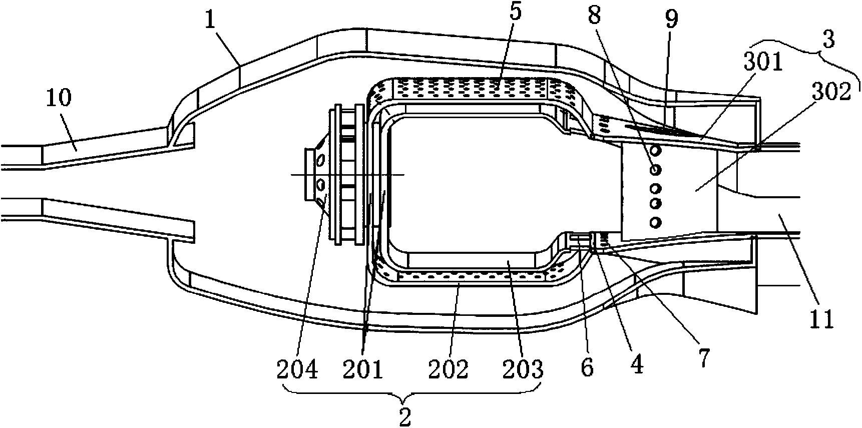 Combustion chamber based on RQL principle and aircraft engine with same