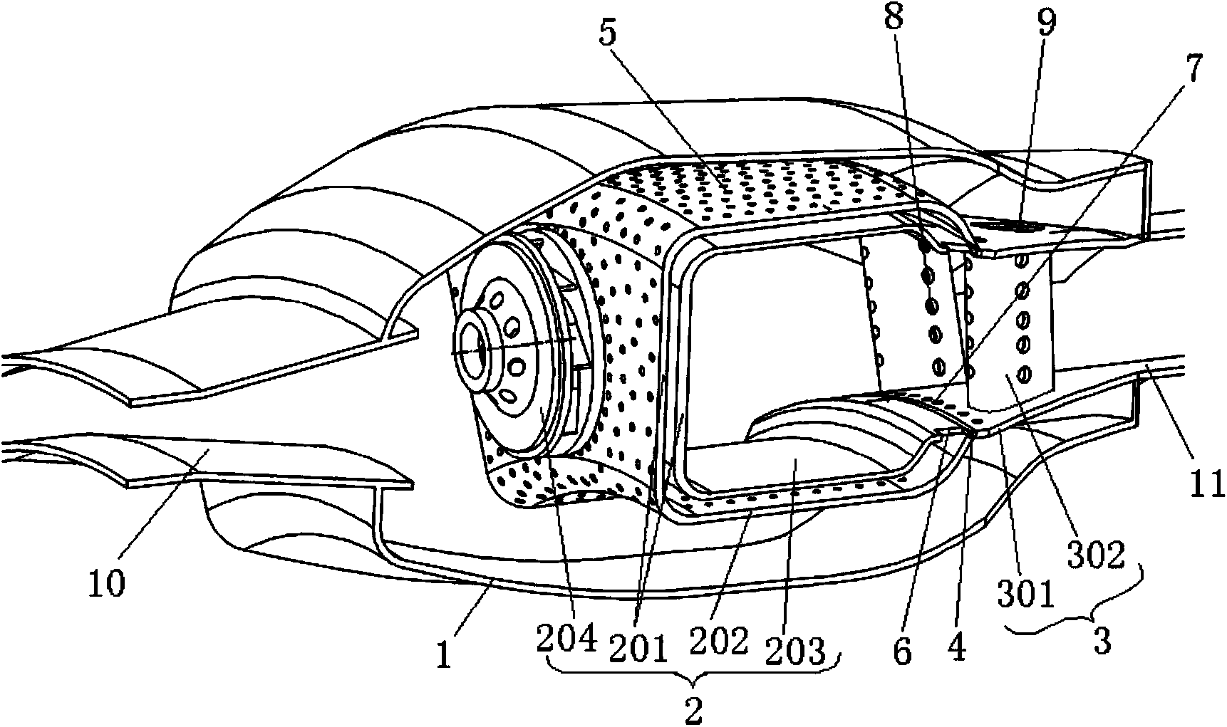 Combustion chamber based on RQL principle and aircraft engine with same