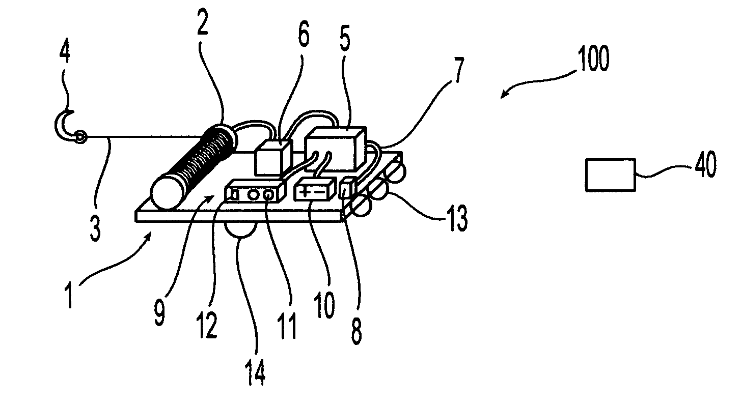 Portable battery-operated winch with electrical outputs for accessory devices