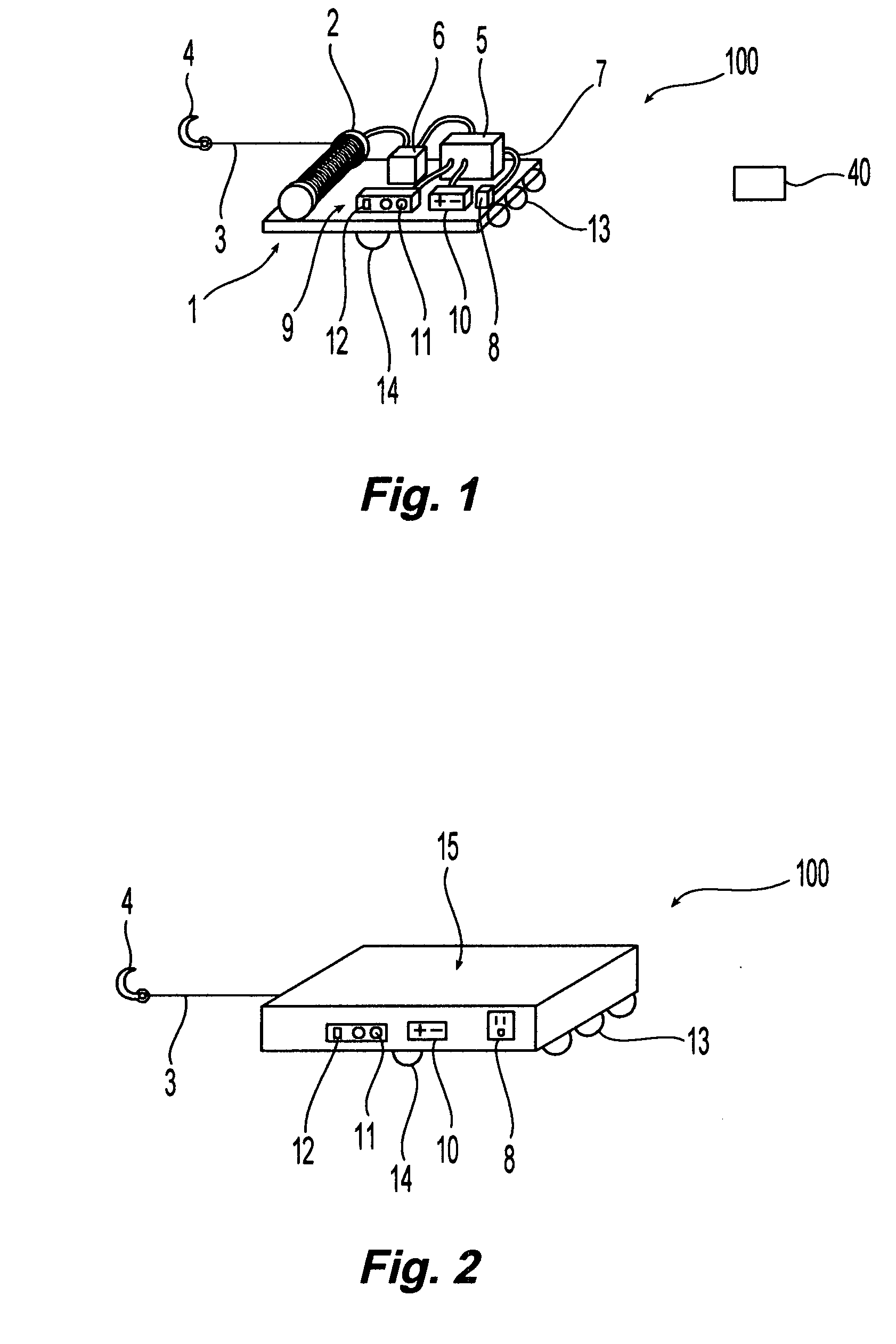 Portable battery-operated winch with electrical outputs for accessory devices