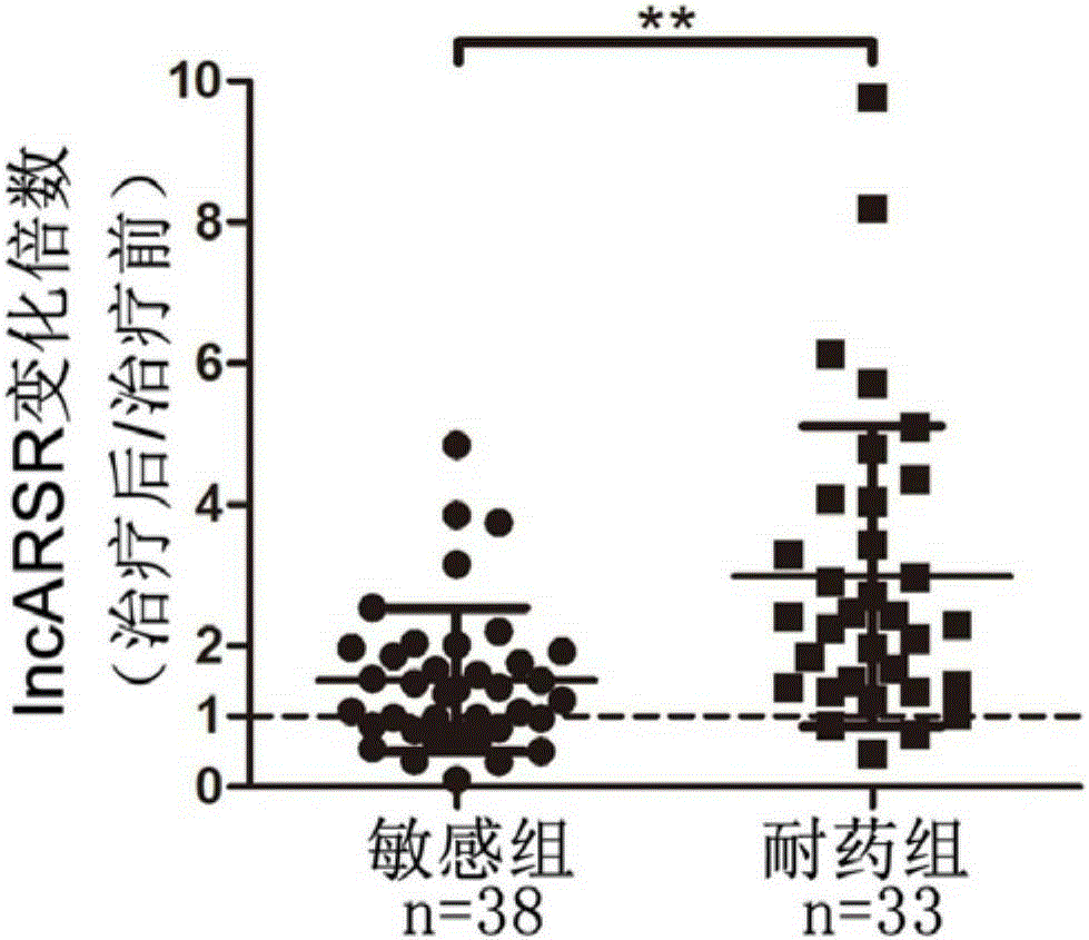 Kit for detecting lncARSR in serum and application of kit in detection of kidney cancer sunitinib drug resistance